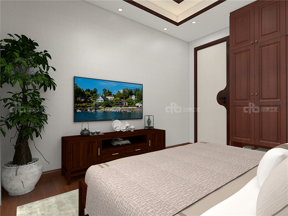 寧靜致遠(yuǎn)的新中式整木定制案例效果圖(圖9) 整木定制新中式效果圖
