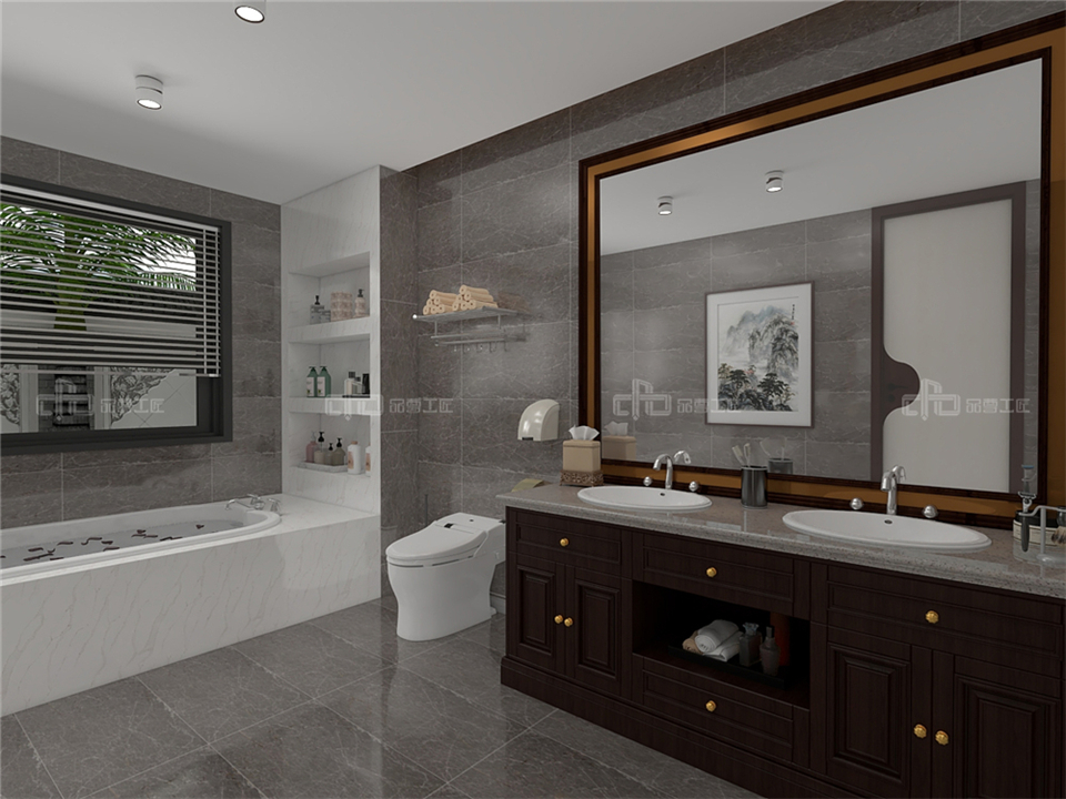 寧靜致遠(yuǎn)的新中式整木定制案例效果圖(圖14) 整木定制新中式效果圖