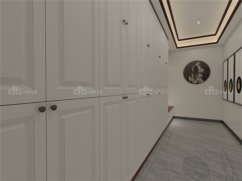 寧靜致遠(yuǎn)的新中式整木定制案例效果圖(圖15) 整木定制新中式效果圖