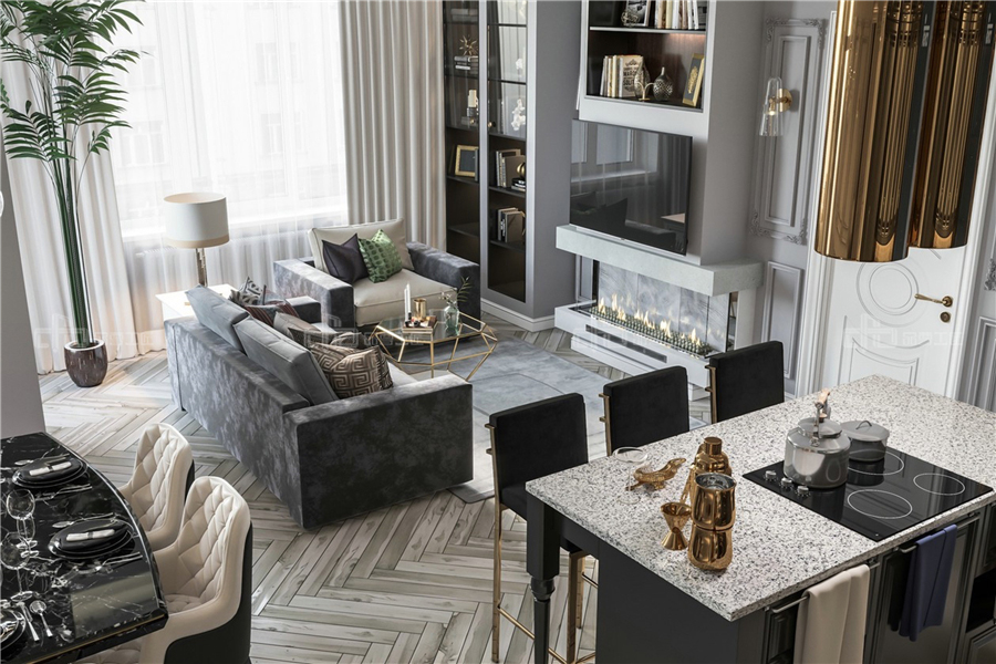 整木定制黑白灰簡(jiǎn)歐裝修效果圖賞析(圖1) 整木定制黑白灰簡(jiǎn)歐裝修效果圖賞析(圖1)