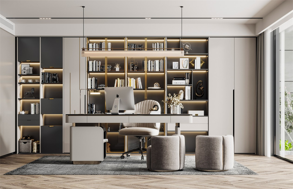 書(shū)房定制書(shū)柜設(shè)計(jì)要注意什么?(圖1) 書(shū)房定制書(shū)柜設(shè)計(jì)要注意什么?(圖1)
