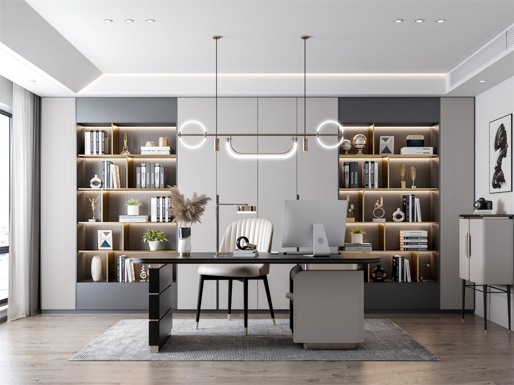 書(shū)房定制書(shū)柜設(shè)計(jì)要注意什么?(圖2) 書(shū)房定制書(shū)柜設(shè)計(jì)要注意什么?(圖2)