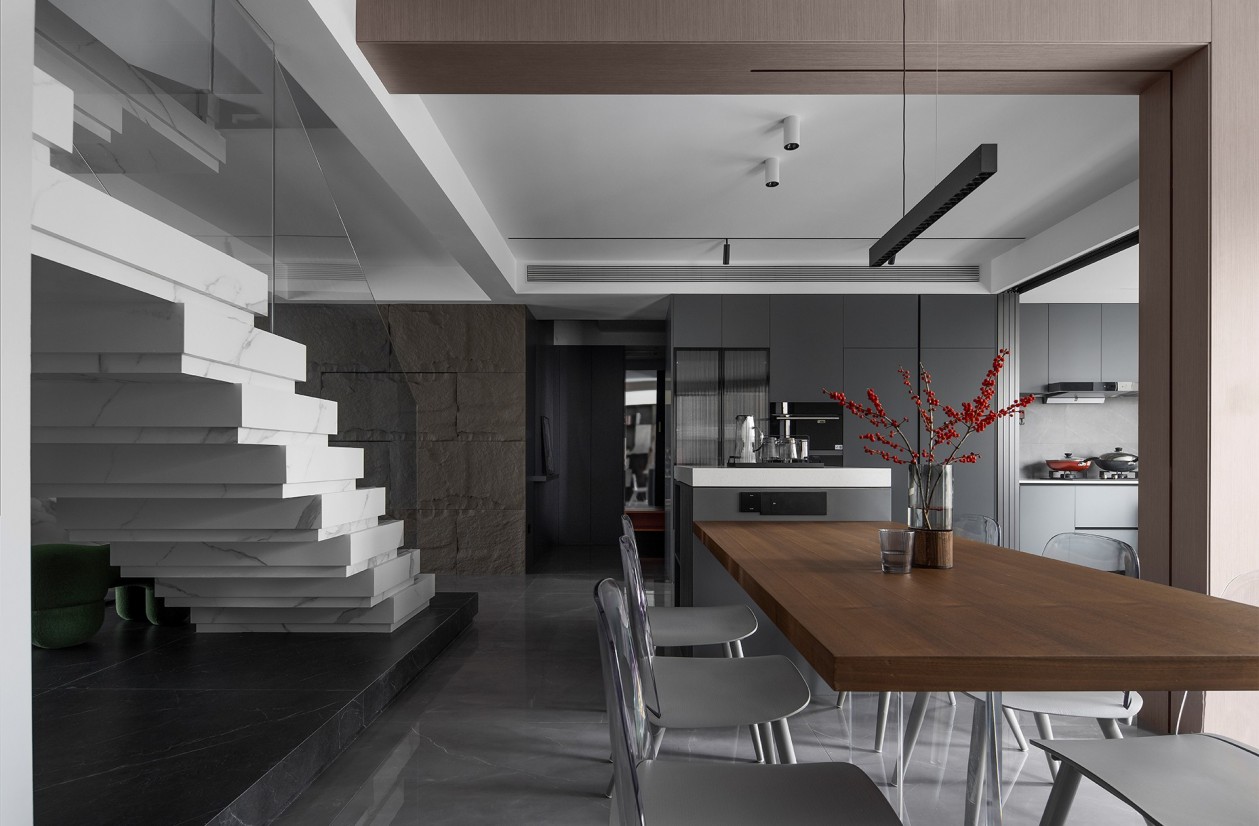 138㎡整木定制復式,現代極簡輕奢高級灰(圖5) 5.jpg