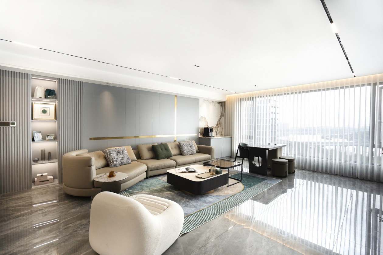 238㎡現代輕奢大平層,整木定制四居室案例(圖1) 1.jpg