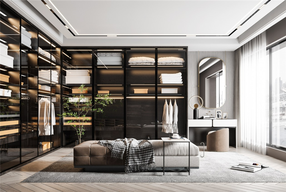 整體衣帽間要不要做島臺?(圖2) 整體衣帽間要不要做島臺?(圖2)